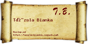 Tézsla Bianka névjegykártya